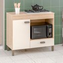 Ver imagem 1 de Balcão Cooktop 5 Bocas e Porta Forno com Porta e Gaveta Bege/Amendoa/Off White