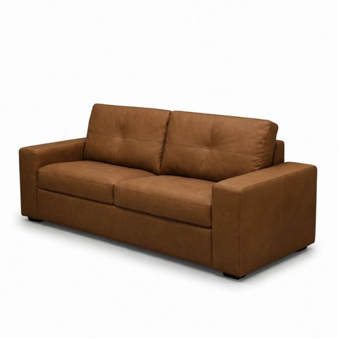 Sofá 3 Lugares Couro Bourbon Nobre 205cm Legitimo Natural Premium Adel Dekorien