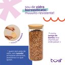 Ver imagem 4 de Kit 5 Potes de Vidro Tampa de Bambu Herméticos Redondos - Tüd