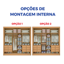 Ver imagem 7 de Guarda Roupa Casal MDF 2 Portas 6 Gavetas Hawai Marrom/Cinamomo/Off White