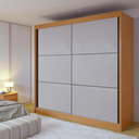 Ver imagem 1 de Guarda Roupa Casal MDF 2 Portas 6 Gavetas Hawai Marrom/Cinamomo/Off White