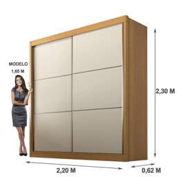 Guarda Roupa Casal MDF 2 Portas 6 Gavetas Hawai - 6