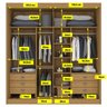 Guarda Roupa Casal MDF 2 Portas 6 Gavetas Hawai - 8