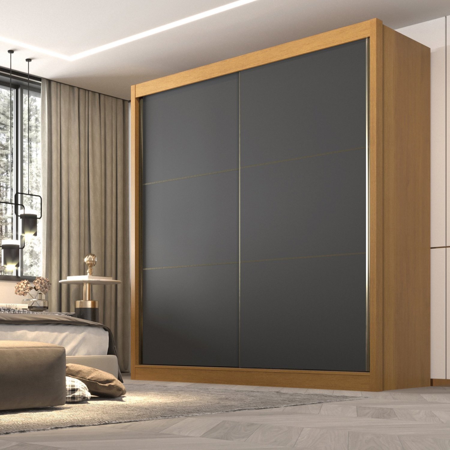 Guarda Roupa Casal 2 Portas 6 Gavetas 100% MDF Hawai - 2