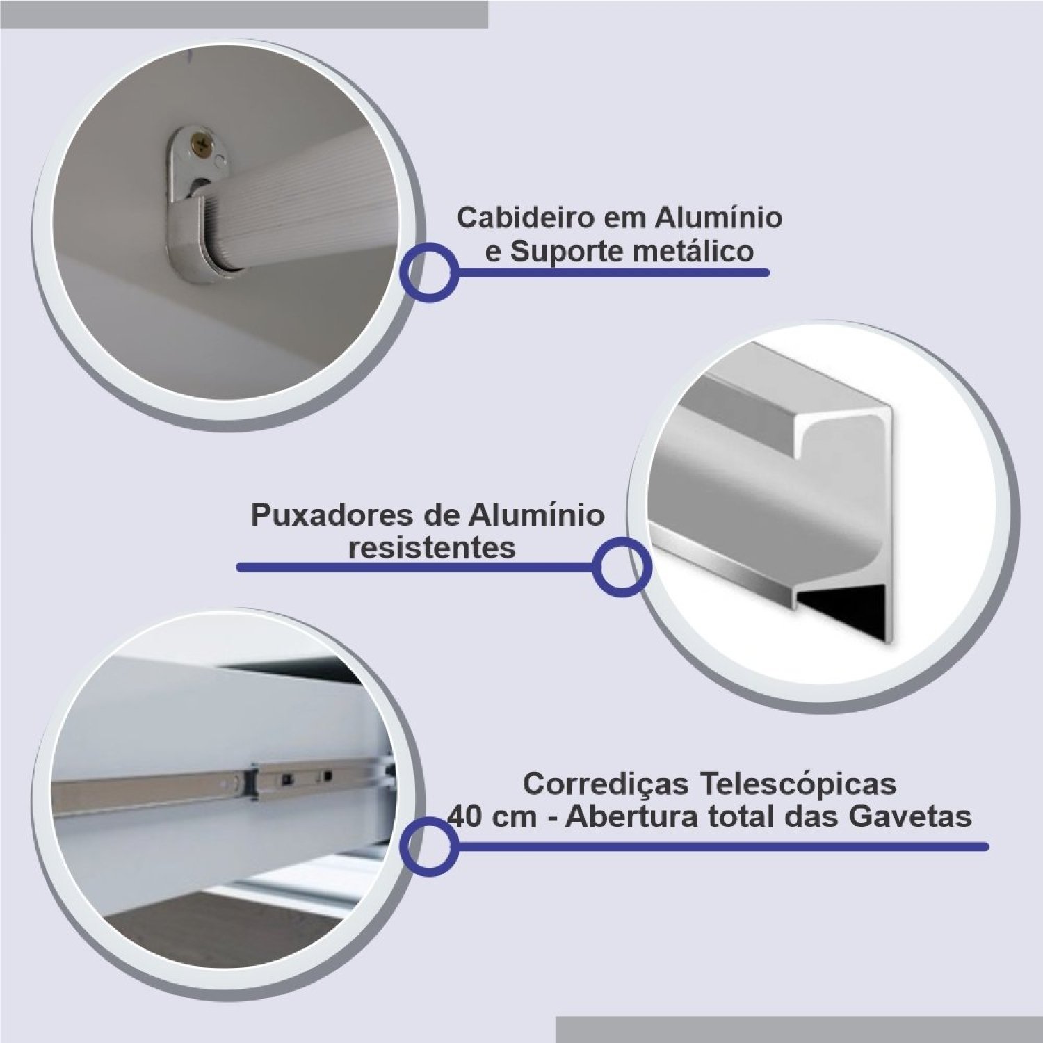 Guarda Roupa Casal 2 Portas 6 Gavetas 100% MDF Hawai - 12