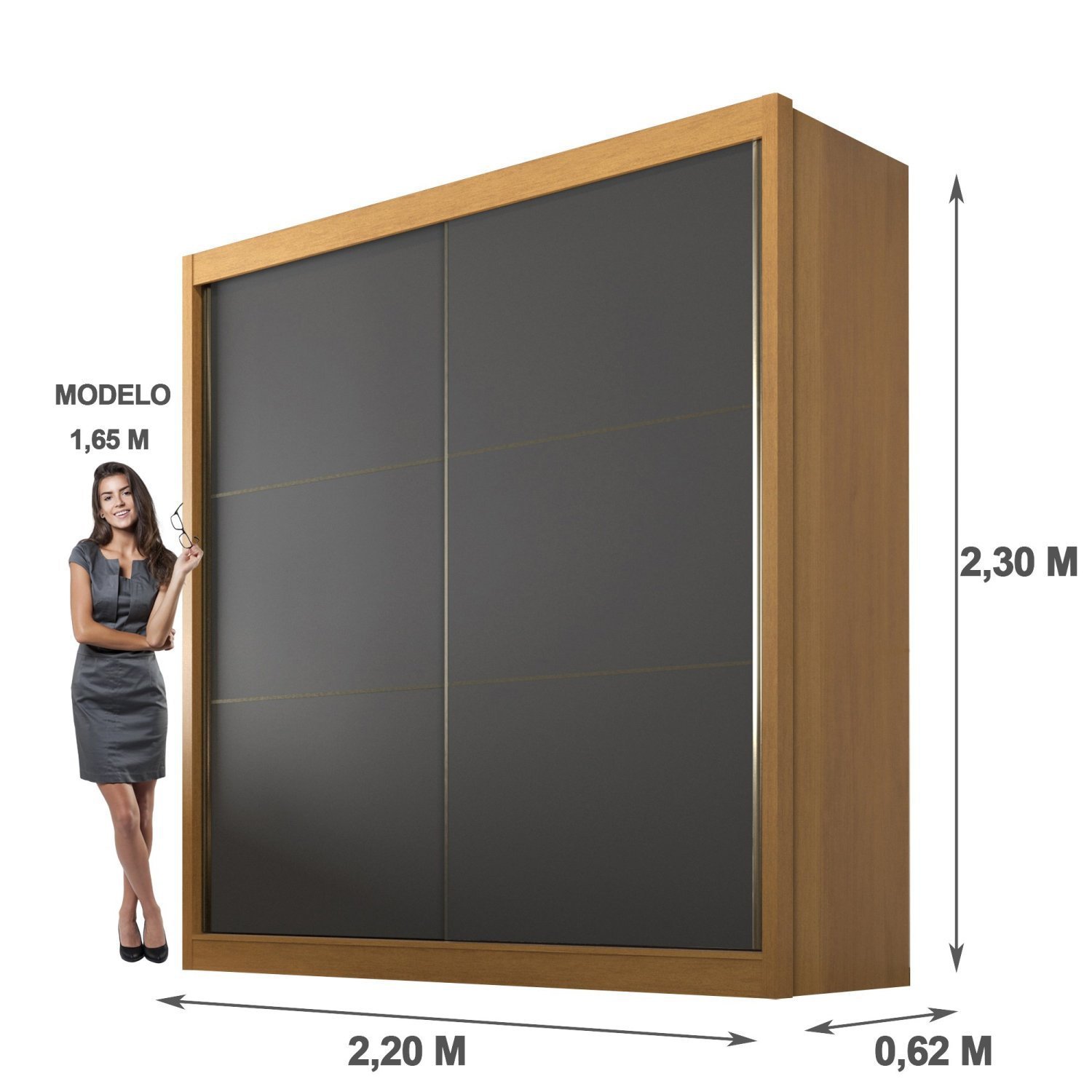 Guarda Roupa Casal 2 Portas 6 Gavetas 100% MDF Hawai - 6