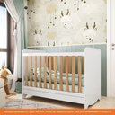 Ver imagem 7 de Berço Mini Cama Americano 100% Mdf 3 em 1 Ben Móveis Peroba Branco Brilho/amêndoa