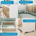 Ver imagem 4 de Berço Mini Cama Americano 100% Mdf 3 em 1 Ben Móveis Peroba Branco Brilho/amêndoa