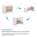 Ver imagem 6 de Berço Mini Cama Americano 100% Mdf 3 em 1 Ben Móveis Peroba Branco Brilho/amêndoa