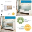 Ver imagem 5 de Berço Mini Cama Americano 100% Mdf 3 em 1 Ben Móveis Peroba Branco Brilho/amêndoa