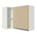 Ver imagem 1 de Armário Aéreo de Canto Madesa Smart 100% Mdf com 1 Porta e Adega - Branco/crema