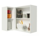 Ver imagem 4 de Armário Aéreo de Canto Madesa Smart 100% Mdf com 1 Porta e Adega - Branco/crema