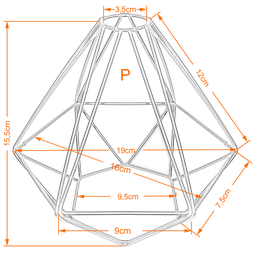 Cupula de Aramado Diamante Cobre para Pendente e Abajur P - 2