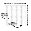 Ver imagem 6 de Cortina Led Fixa Decorativa 300 Lâmpadas Fio Transparente Branco Quente 3m X 2m - Wincy