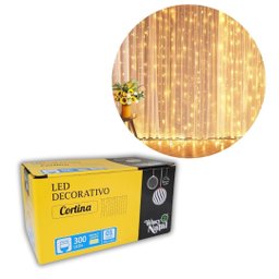 Cortina Led Fixa Decorativa 300 Lâmpadas Fio Transparente Branco Quente 3m X 2m - Wincy - 2 Cortina Led Fixa Decorativa 300 Lâmpadas Fio Transparente Branco Quente 3m X 2m - Wincy - 2