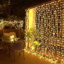 Ver imagem 1 de Cortina Led Fixa Decorativa 300 Lâmpadas Fio Transparente Branco Quente 3m X 2m - Wincy