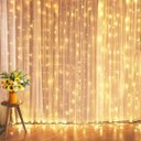 Ver imagem 5 de Cortina Led Fixa Decorativa 300 Lâmpadas Fio Transparente Branco Quente 3m X 2m - Wincy