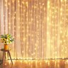 Cortina Led Fixa Decorativa 300 Lâmpadas Fio Transparente Branco Quente 3m X 2m - Wincy - 5