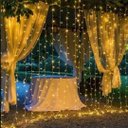 Ver imagem 4 de Cortina Led Fixa Decorativa 300 Lâmpadas Fio Transparente Branco Quente 3m X 2m - Wincy