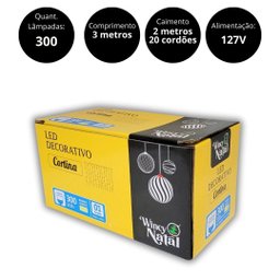 Cortina Led Fixa Decorativa 300 Lâmpadas Fio Transparente Branco Quente 3m X 2m - Wincy - 7 Cortina Led Fixa Decorativa 300 Lâmpadas Fio Transparente Branco Quente 3m X 2m - Wincy - 7