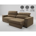 Ver imagem 2 de Sofá com Molas Ensacadas Retrátil e Reclinável Strike 2,40m Veludocristal com Carregador Usb -