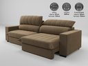Ver imagem 2 de Sofá com Molas Ensacadas Retrátil e Reclinável Strike 2,40m Veludocristal com Carregador Usb -