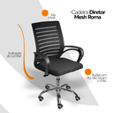 Ver imagem 4 de Kit 5 Cadeiras de Escritório Secretaria Diretor Roma Ergonômica