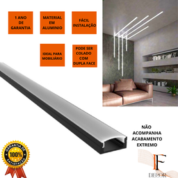 Kit C/ 6 Peças - 5 Perfil de Led + 5m Fita de 60 Led 3000k - 7