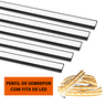Kit C/ 6 Peças - 5 Perfil de Led + 5m Fita de 60 Led 3000k - 9