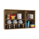 Ver imagem 4 de Armário Aéreo Cozinha Modulado Botanic M635 Nicho com 2 Portas com Tela 120cm Nogueira -