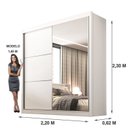 Ver imagem 5 de Guarda Roupa Casal 2 Portas 6 Gavetas 100% MDF Coliseu Branco