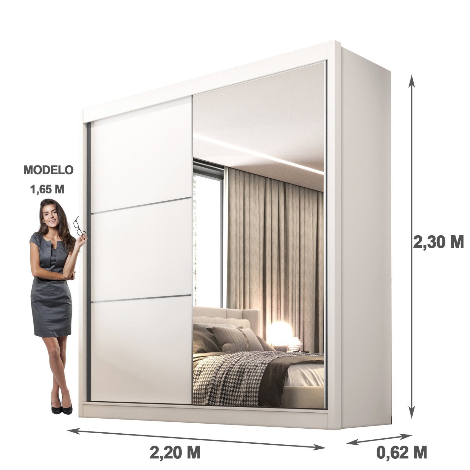 Guarda Roupa Casal 2 Portas 6 Gavetas 100% MDF Coliseu - 6