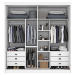 Guarda Roupa Casal 2 Portas 6 Gavetas 100% MDF Coliseu Branco - 6 Guarda Roupa Casal 2 Portas 6 Gavetas 100% MDF Coliseu Branco - 6