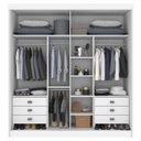 Ver imagem 6 de Guarda Roupa Casal 2 Portas 6 Gavetas 100% MDF Coliseu Branco