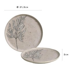 Conjunto C/ 6 Pratos de Sobremesa Bio Stoneware Avenca Ø 21,5cm - 3