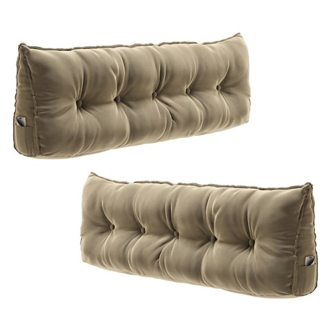 Kit 02 Almofadas para Cabeceira Encosto Apoio Lombar Spot 195cm com Porta Celular Veludo - Desk Desi