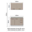 Ver imagem 4 de Kit com Balcão e Armário Aéreo Multiuso 120cm Agata Madesa