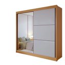 Ver imagem 3 de Guarda-Roupa Casal com Espelho 100% MDF 2 Portas Correr 6 Gavetas Cinamomo/Off White Coliseu