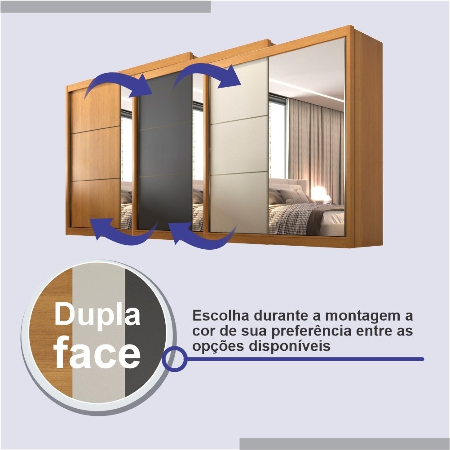 Guarda Roupa Casal 2 Portas 6 Gavetas 100% MDF Coliseu - 11