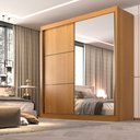 Ver mais imagens de Guarda-Roupa Casal com Espelho 100% MDF 2 Portas Correr 6 Gavetas Cinamomo/Off White Coliseu