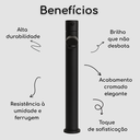 Ver imagem 3 de Kit Gabinete Banheiro Amadeirado Cuba Espelho Torneira Aço Preta Valvula Sifão Engate Completo