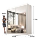 Ver imagem 4 de Guarda Roupa Casal MDF 2 Portas com Espelho 6 Gavetas California