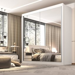 Guarda Roupa Casal MDF 2 Portas com Espelho 6 Gavetas California - 2