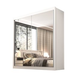 Guarda Roupa Casal MDF 2 Portas com Espelho 6 Gavetas California - 4