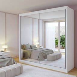 Guarda Roupa Casal MDF 2 Portas com Espelho 6 Gavetas California - 2 Guarda Roupa Casal MDF 2 Portas com Espelho 6 Gavetas California - 2