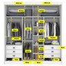 Guarda Roupa Casal MDF 2 Portas com Espelho 6 Gavetas California - 7