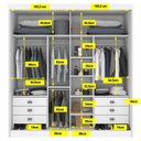 Ver imagem 7 de Guarda Roupa Casal MDF 2 Portas com Espelho 6 Gavetas California