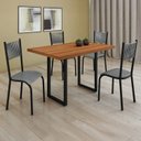 Ver imagem 1 de Conjunto Sala de Jantar 4 Cadeiras Madeira Mariana Prata/Freijó