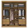 Guarda Roupa Casal MDF 2 Portas com Espelho 6 Gavetas California - 12