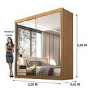 Ver imagem 6 de Guarda Roupa Casal MDF 2 Portas com Espelho 6 Gavetas California